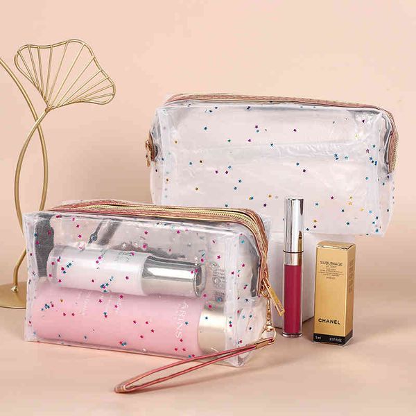 Cosmetic Bags Handbagstransparent Sky Star Tpu Waterproof Portable Storage Washing Fashion Net Red Travel Pu