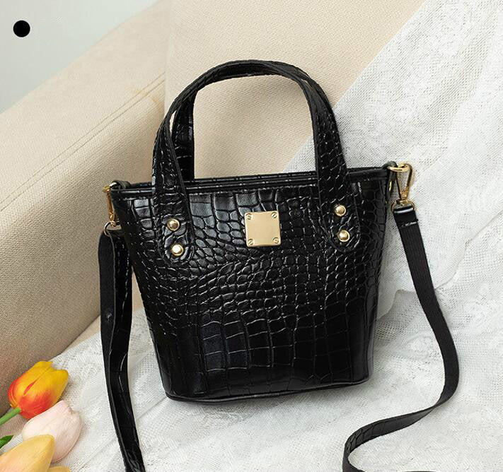 HBP Fashion Women Bucket Mini Lady Shoulder Bags Crocodile Grain PU Leather Girl Shopping Handbags Small Totes