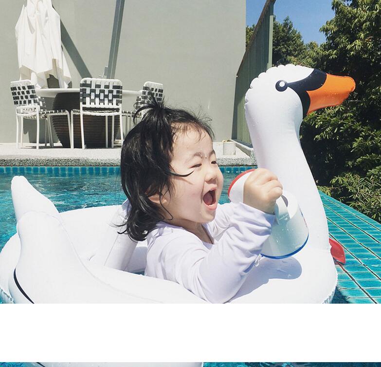INS Inflatable flamingo Floats baby Unicorn swan Swimming seat Ring floating Baby Life Buoy swim Ring Outdoor water Play tubes