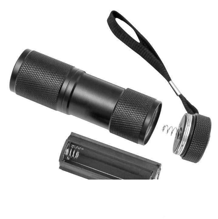 hot Aluminium Alloy Invisible Blacklight Ink Marker 9 LED UV Ultra Violet beam portable Mini Flashlight Torch Light Lamp torch
