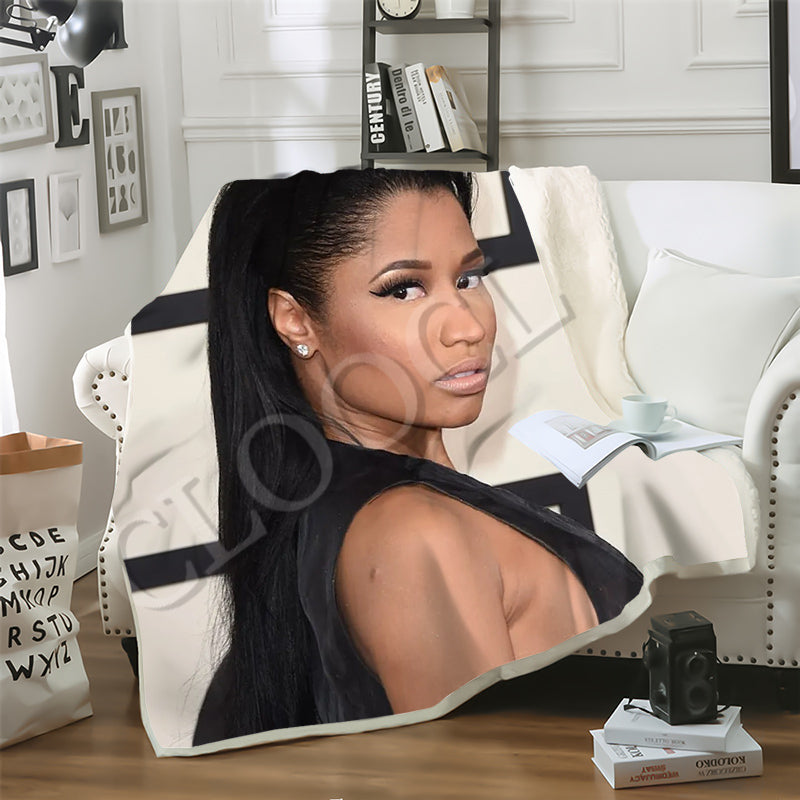 CLOOCL 2020 Newest Popular Hip Hop Rapper Nicki Minaj Blanket 3D Print Double Layer Fashion Casual Sofa Youth Bedding Throw Blankets