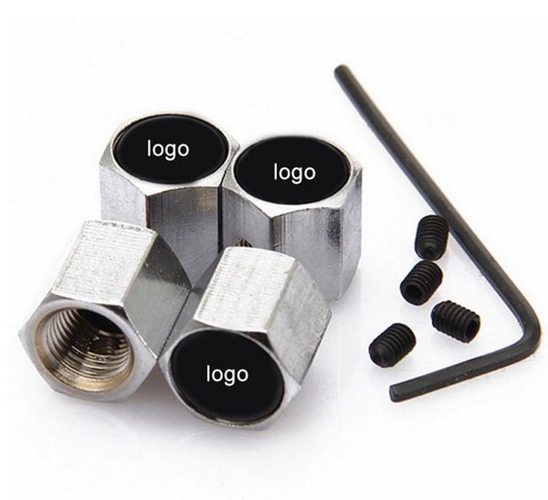 10 lots Anti-theft Stainless steel Car Wheel Tire Valves Stem Air Cover Caps for N-issan B-enz A-udi Car Decor Prevent air leakage