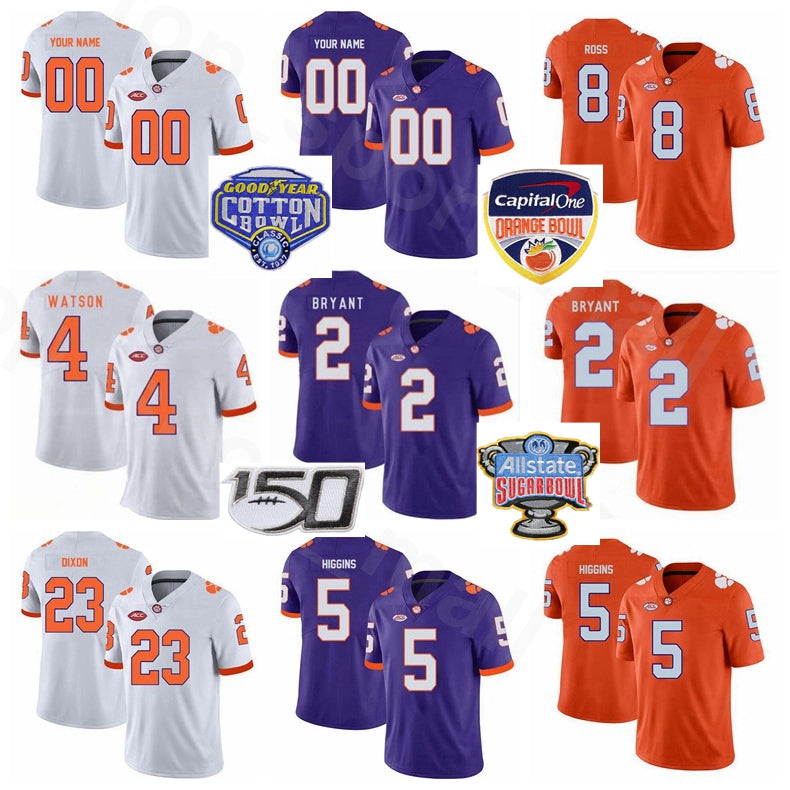 Women Youth Men NCAA College Clemson Tigers Football 2 Kelly Bryant Jersey 4 Deshaun Watson 5 Tee Higgins 23 Lyn-J Dixon Justyn Ross