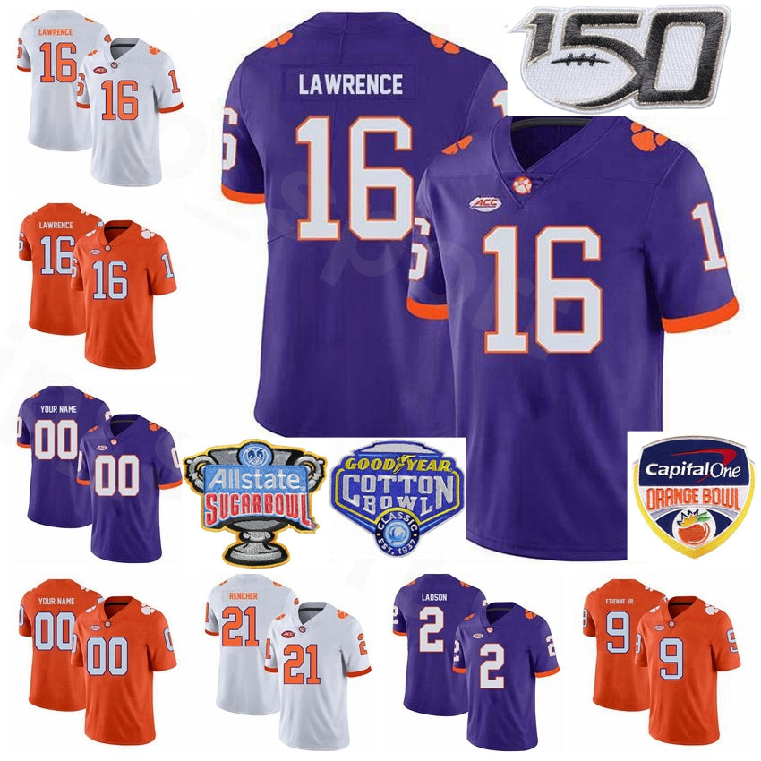 Women Men Youth NCAA College Clemson Tigers Football Travis Etienne Jr Jersey Trevor Lawrence Darien Rencher Amari Rodgers Frank Ladson