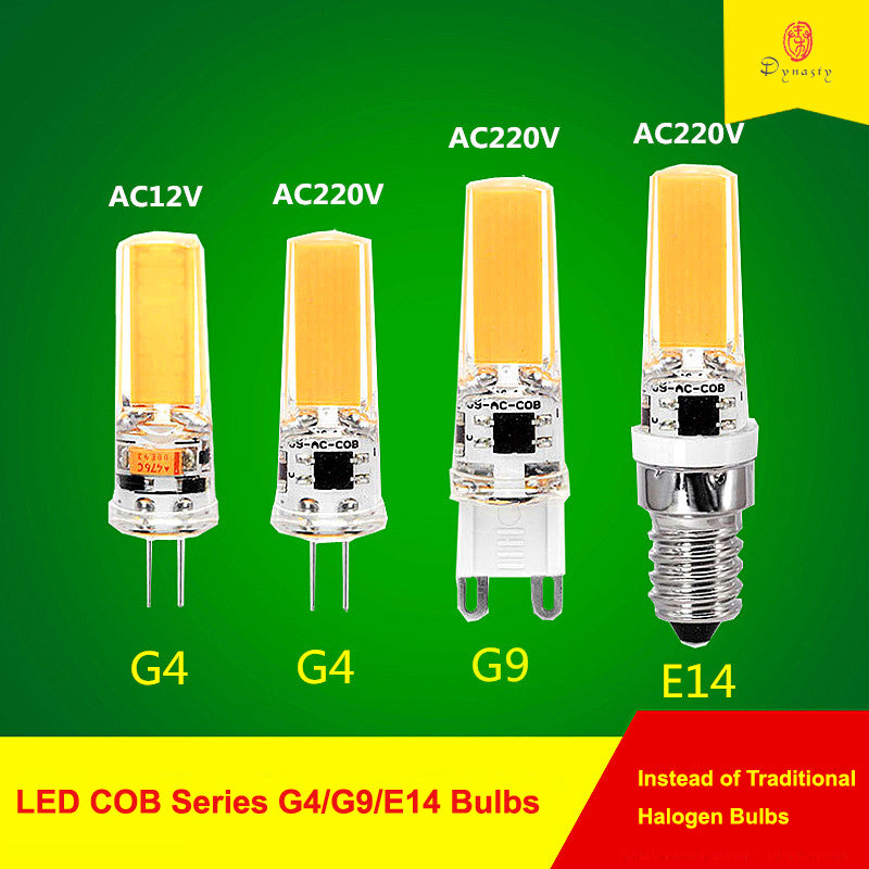 10-lot LED COB G 4- G9- E 14 Bulbs 1 2 V- 220 V Lamp for Spotlight Chandelier Hanging Lighting Fixture Replace Free Ship,good quality many people lo