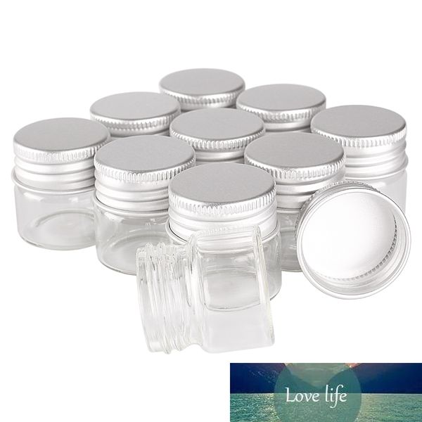 24pcs 10ml Small Glass Bottles with Aluminum Caps 30*30mm Glass Jars Vials Transparent Glass Containers Perfume Bottles