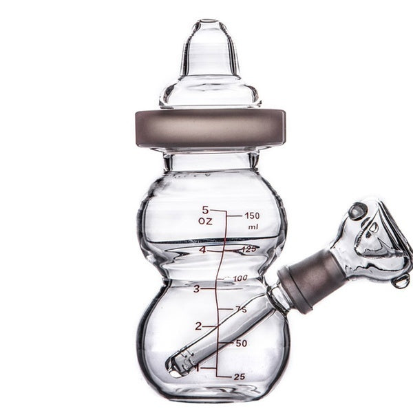 Small Glass Bong Hookahs bottle baby beaker Water bongs Smoking water pipes bubbler Heady dab rigs with 14mm bowl
