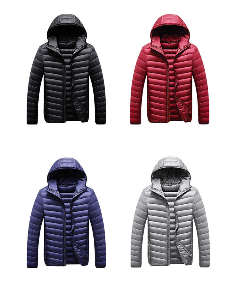 Winter Down Coats Mens Casual Parkas Solid Color Men Down Jackets Hoooded Long Sleeve Womens Outerwear Clothing Tops