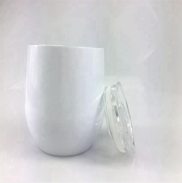12oz Sublimation Egg Cup Stainless Steel Vacuum Wine Tumbler With Lid Double Wall Coffee Beer Mug Sea Shipping DDA683