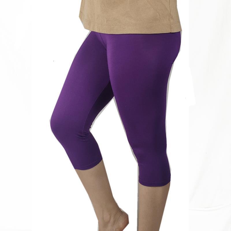 Jeggings 2020 Summer Women Solid Color 3-4 Capris Short Leggings Lady Plus 7XL 6XL 5XL XS Pink Black Purple Legins