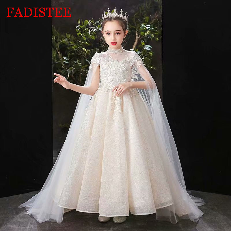 FADISTEE Girl dress Flower Girl Dresses vestidos lace Baby Girl Infant Dress Kids Formal Wear girls dress Floor-Length Tulle Beads