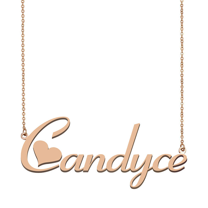 Candyce Custom Name Necklace Personalized Pendant for Men Boys Birthday Gift Best Friends Jewelry 18k Gold Plated Stainless Steel