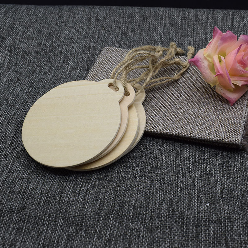 20pcs Wood Chips DIY Unfinished Round Wood Slices Handmade Painted Crafts Xmas New Year Hanging Ornament wooden tag