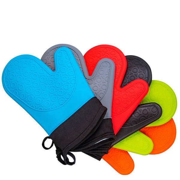 Professional Extra Long Silicone Oven Mitt Kitchen Waterproof Non-slip Potholder Gloves Cooking Baking Glove Home Tools