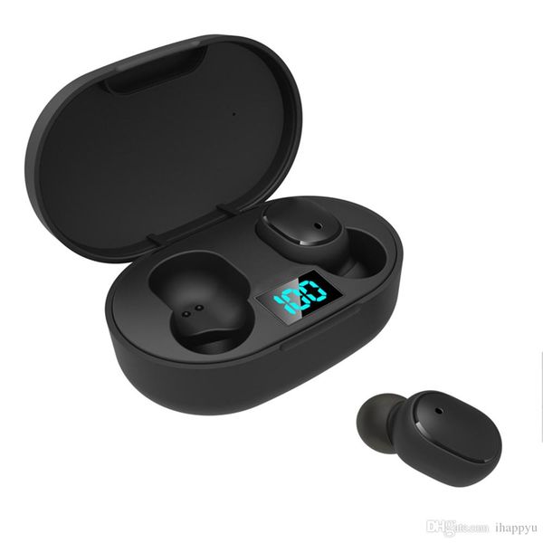 E6S Mini TWS Wireless Earbuds with HiFi Sound Dual Microphone LED Display Bluetooth 5.0 Auto-Pairing Waterproof Earphone Mini Headset with C