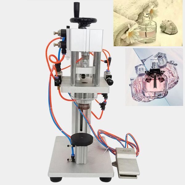 New pneumatic perfume oral liquid capping machine cap aluminum plastic glass bottle crimping machine spray bottle