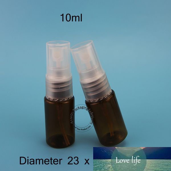 100pcs-Lot Promotion 10ml Amber Plastic Perfume Bottle 1-3OZ Empty Small Cosmetic Black Cap Spray Jar Refillable Packaging Vial