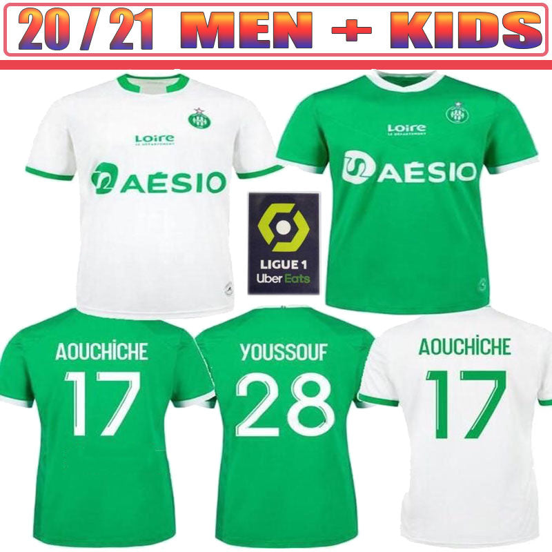 20 21 maillot AS Etienne Soccer Jerseys 2020 2021 maillot ASSE Etienne KHAZRI AOUCHICHE BERIC NORDIN HAMOUMA Football shirts equipment
