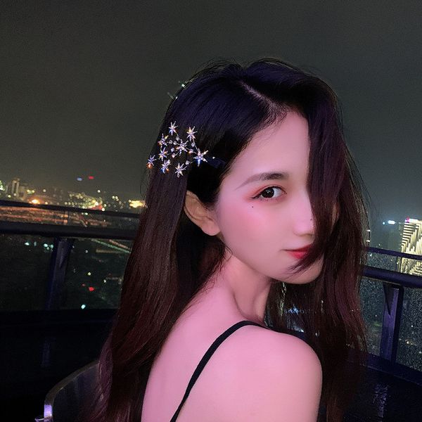 Forest super fairy duck beak hairpin souvenir headdress five pointed star full drill side Banghai clip