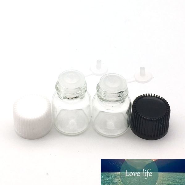 100pcs 1ml Clear Glass Vials Empty Perfume Essential Oil Bottle with Orifice Reducer and Cap Mini Bottles