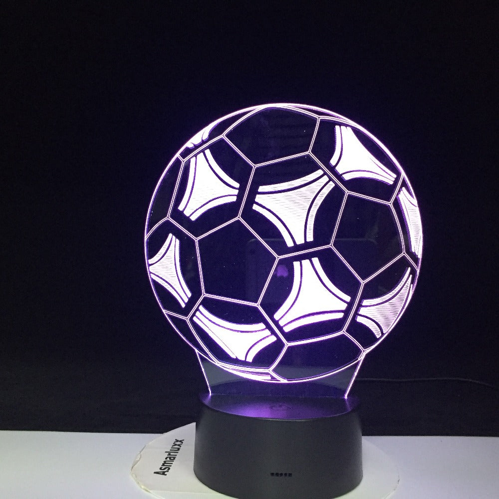 Football Soccer Shape 3D LED Night Light for Office Home Room Decoration Child Boys Baby Nightlight Table Lamp Gift