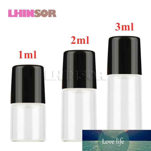 50pcs-lot 1ml 2ml 3ml Clear Glass Roll on Essential Oils Bottle Doterra Container Perfume Aromatherapy Bottles with Roller Ball