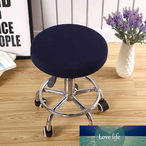 Solid Color Chair Cover Round Chair Cover Elastic Seat Cover Home Chair Slipcover Round Bar Stool Floral Printed