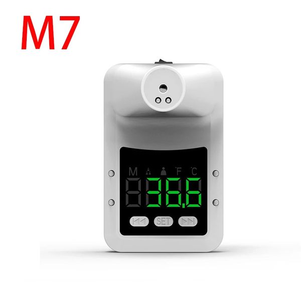 M7 Non-Contact Digital Thermometer Wall-Mounted Infrared Human Body Thermometer LCD Display for Home School Office Metro Market