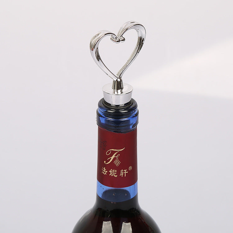 Love Heart Shape Wine Bottle Stopper Zinc Alloy Reusable Plug Keep Wine Fresh For Sweetheart Favors Wedding Gift