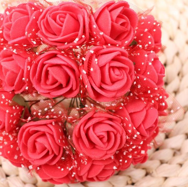 PE Plastic Artificial Mini Foam Rose Decoration Home Wedding Dried Lavender Valentines Day Gift Birthday Party Spring New Year Scrapbooking