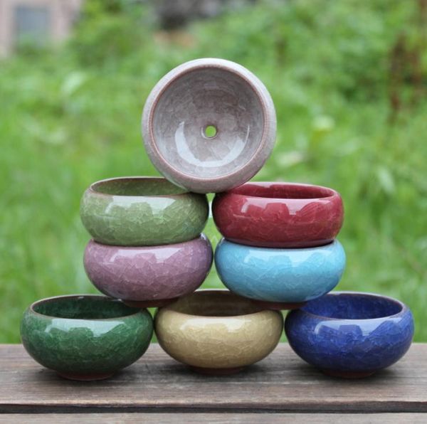 Practical Round Ceramics Garden Pot Breathable Mini Planters For Home Desktop Succulent Plants Flowerpot New Arrival SN3385