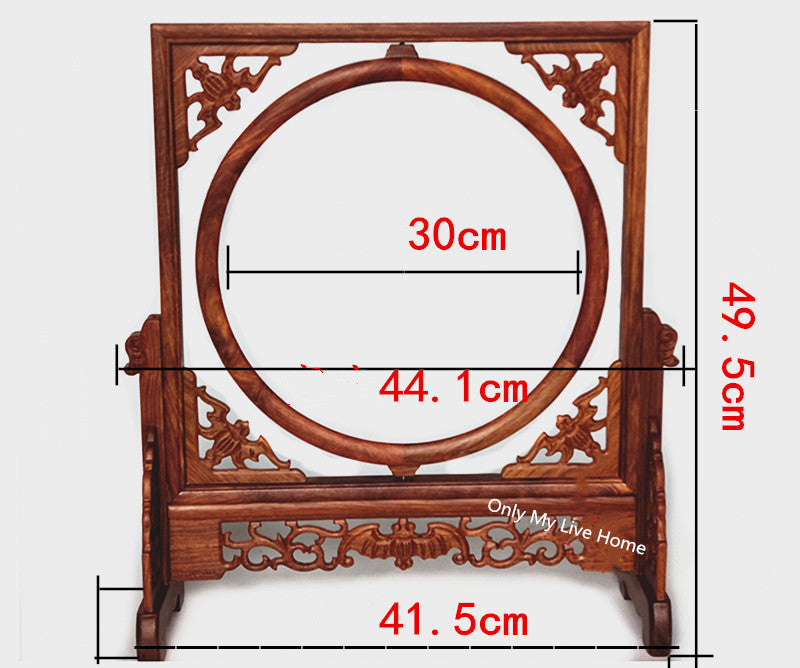 Chinese Style Rosewood Wooden Frame Mirror Stand Photo Picture Frame Antique Carved Paintings Frame Home Office Decor Ornaments