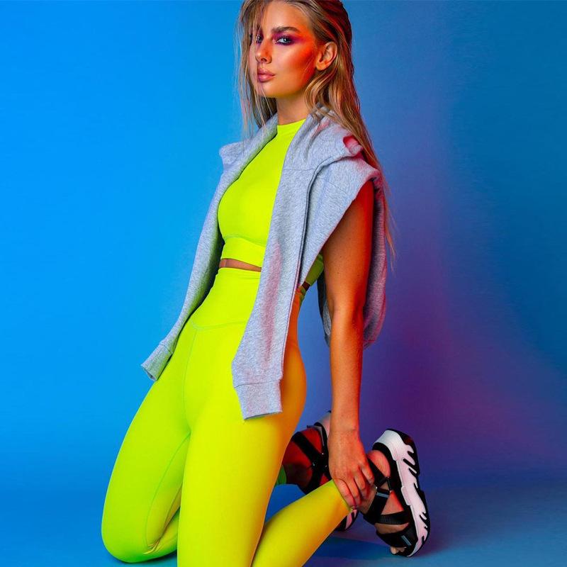 New Womans Tracksuits Fitness vest shirts pants sportwear gym wear casual clothes yoga set bra tops flame leggings outdoor leggings fashion