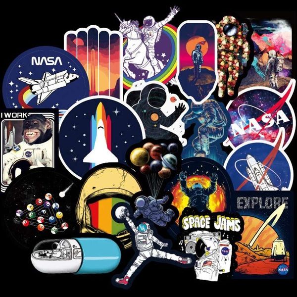 50Pcs-Lot Pretty Galaxy Universe Astronaut Stickers for skateboard motorcycle bike Luggage Laptop Decal Car Sticker