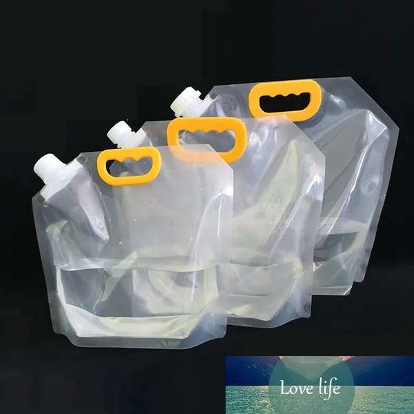 1.5-2.5-5L Clear Drinking Bags Drinks Flasks Liquor Bag Foldable Reusable Plastic Liquor Spout Pouches For Beer Soy Milk Coffee
