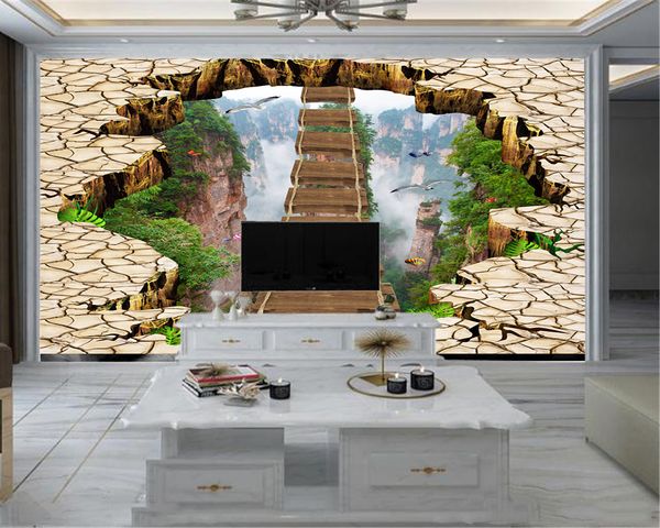 Custom 3d Landscape Wallpaper 3d Photo Wallpaper Mural Beautiful landscape scenery ladder Living Room Bedroom TV Background Wall Wallpaper