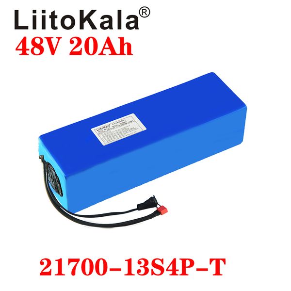 LiitoKala 21700 48V 20AH Lithium Battery Pack 5000mAh 13S4P 500W Scooter Electric Bike Battery