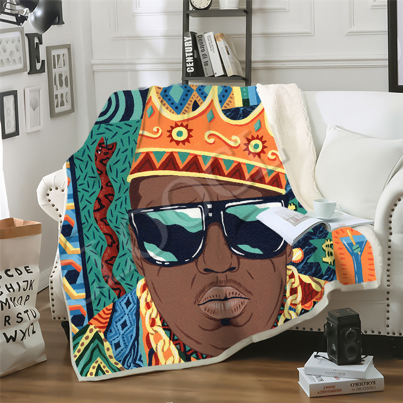 CLOOCL Factory Wholesale Rapper Biggie Smalls Blanket 3D Print Double Layer Casual Sofa Youth Bedding Throw Casual Fashion Blankets