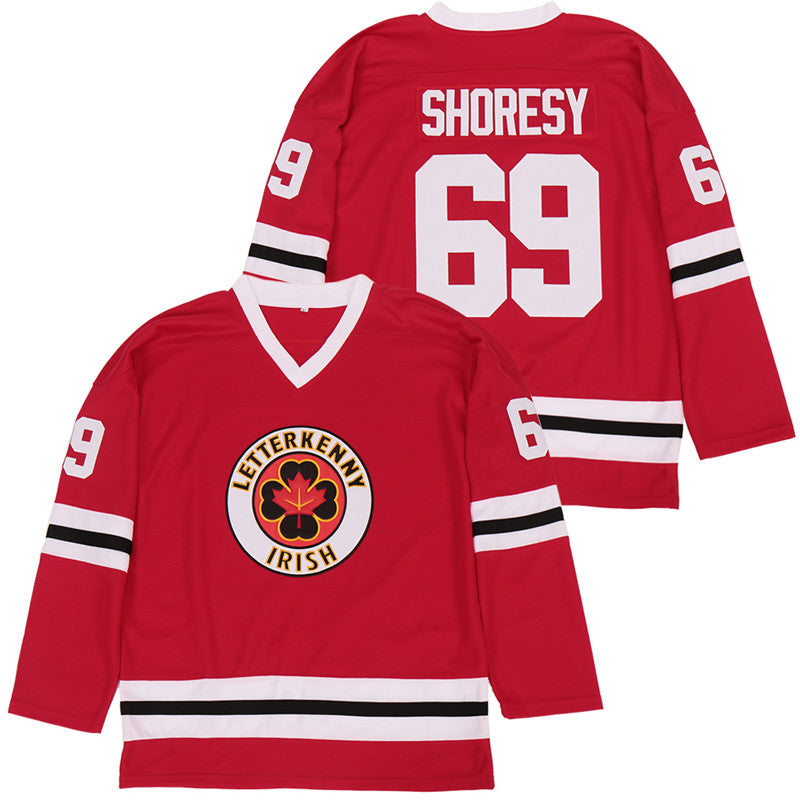 Moive TV Series Letterkenny Irish Jersey 69 Shoresy Jerseys Summer Christmas Ice Hockey College Embroidery Stitched Team Red High Quality