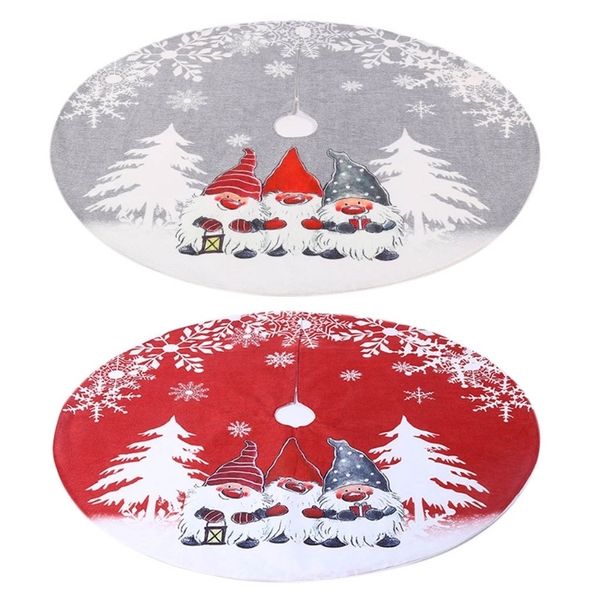 Christmas Tree Skirt Swedish Gnome Tomte Ornament Carpet Floor Mat Base Cover Xmas New Year Party Decoration 201127