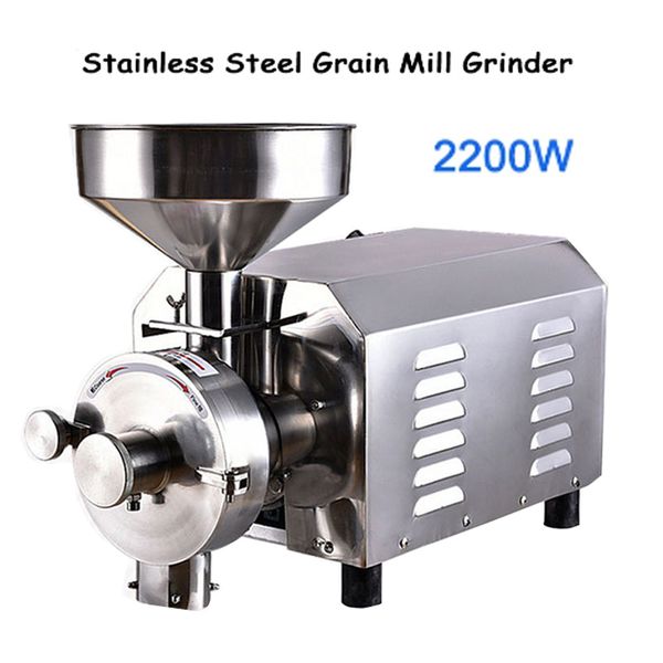2021Commercial Grain Mill 2.2kw Chilli Powder Machine Prices Sesame Chilli Grinding Machine Stainless Steel Spice Herb Grinder220v-110v