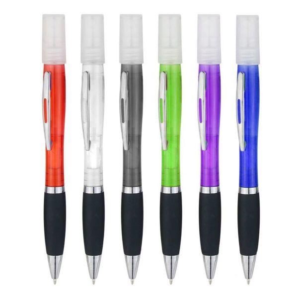 6Pcs Spray Ballpoint Pen Disinfectant Pen Plastic Mini Portable Travel Refillable Perfume Bottle 201111