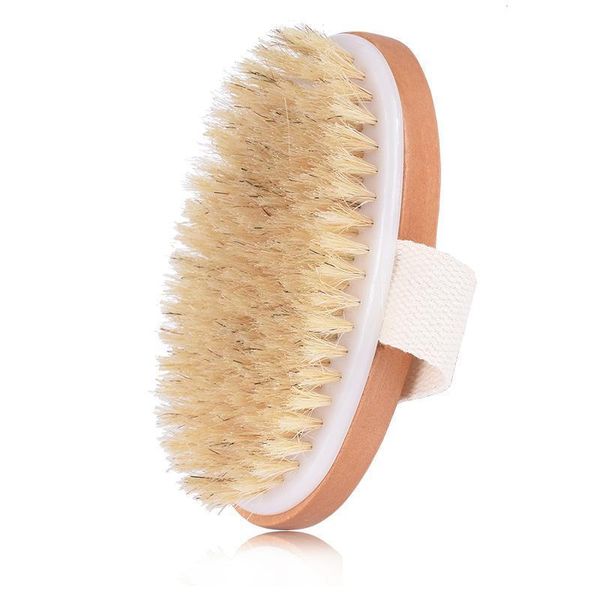 Wooden Oval Bath Brush Dry Skin Body Natural Health Soft Bristle Massage Bath Shower Bristle Brush SPA Body Brush Without Handle