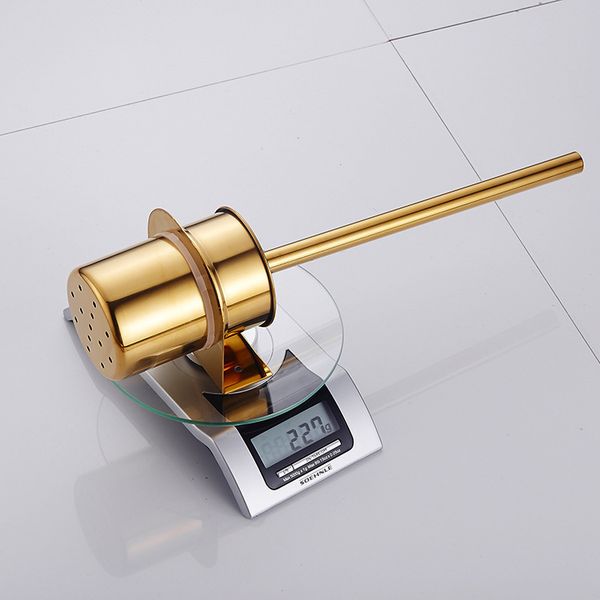 Wall-mount 304 Stainless Steel Toilet Brush Holder Mirror Plating Mounting Seat Holder Gold Bathroom Hardware Accessories LJ201204