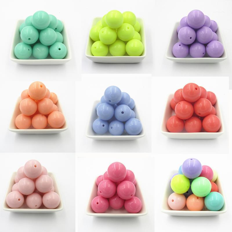 Newest! 6mm-8mm-10mm-12mm-14mm-16mm-18mm-20mm Pastel Color -Spring Color Chunky Acrylic -Bubblegum Solid Beads-DIY-Hand Made1