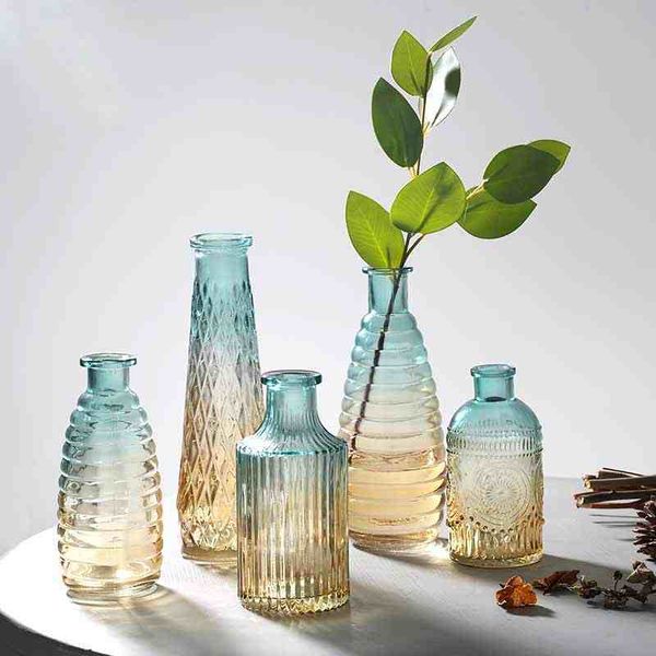 decorative nordic decoration home decor vases interior vase glass scandinavian Flower Arranging Green Plants Hydroponic Device T200703
