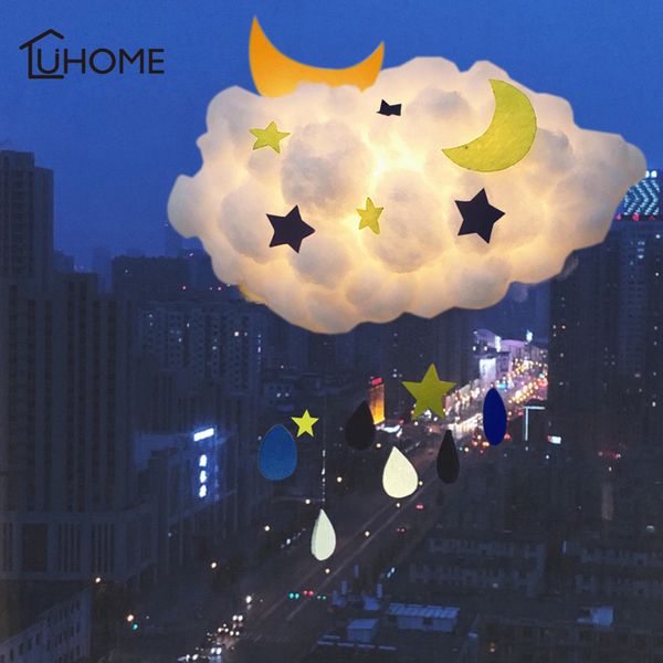 Baby Kids Room Decoration DIY Handmade Raining Clouds Water Drop with Light Boys Girls Bed Hanging Decor Tent Toy for Children LJ200923