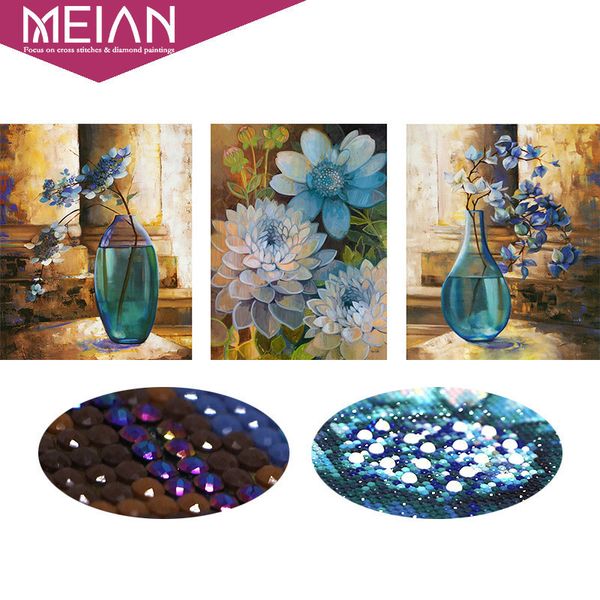 Meian 5D Special Shaped Diamond Embroidery Flower Vase DIY Diamond Painting Cross Stitch Diamond Mosaic AB Bead Picture New 201201