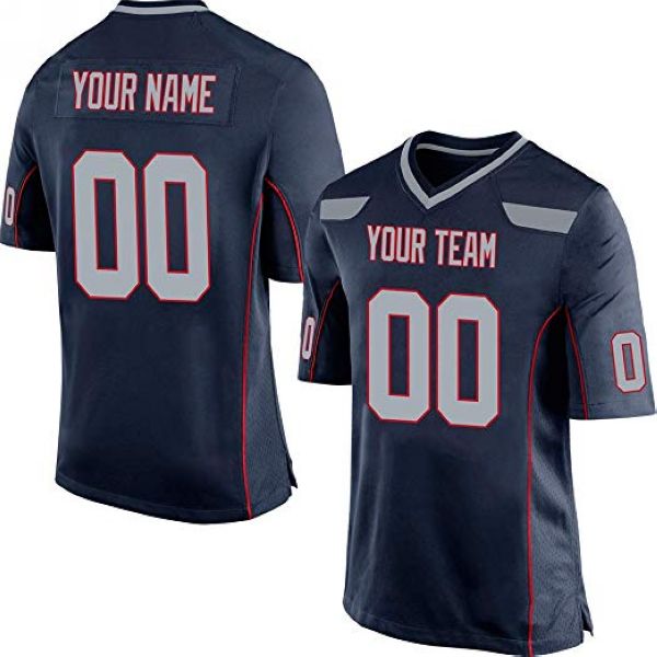 Custom Blue England Style Football stitched Jersey personalized any name number mens women youth jerseys