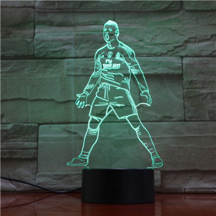 LED Night Light 3D Table Lamp Football Superstar Figure Nightlight Atmosphere Home Hotel Decor Smart Phone Control Birthday Gift